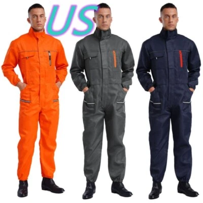Mens Work Overalls One Piece Wear resistant Mechanics Jumpsuit Coveralls Suit - Image 1 of 3