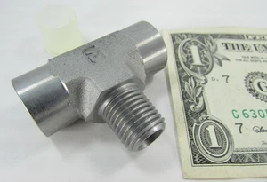 Parker 1/4" NPT/NPTF Male x Female Branch Tees Hydraulic 5000 PSI Pipe Threads - Picture 1 of 10