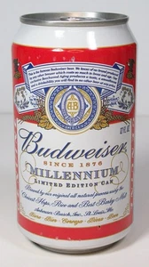 Budweiser Millennium 1999 Y2K Limited Edition 12 oz Bottom Opened Empty Beer Can - Picture 1 of 6