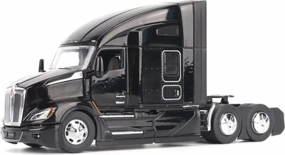 Tractor tándem Kenworth T680 76 pulgadas techo alto cabina dormitorio negro a escala 1:50 Foto 1 de 3