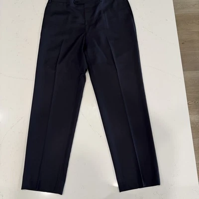 Pantalones de vestir Canali Tessuto 100 % lana azul marino 38x32 para hombre Foto 1 de 4