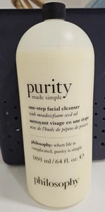 ✨PHILOSOPHY~PURITY MADE SIMPLE~ONE STEP FACIAL CLEANSER~HUGE JUMBO~64 OZ. W/Pump - Picture 1 of 2