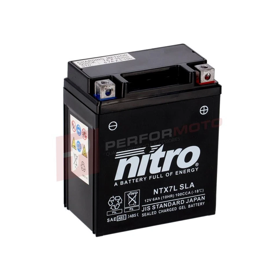 Nitro NTX7L AGM Gel Battery to fit HONDA VTR 250 (98-02) - Image 1 of 1