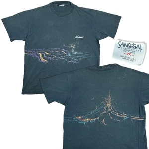 Camisa De Colección Maui Para Hombres 2XL Negra Hawai Manga Corta Volcán Envoltura Alrededor de EE. UU. - Imagen 1 de 10
