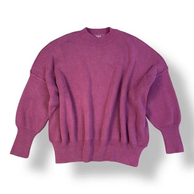 Suéter Free People Easy Street Tejido Acanalado Cuello Simulado Granada Talla XS Boho Foto 1 de 4