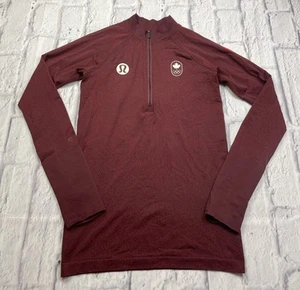 EUC🌟Lululemon Swiftly Tech 1/2 Zip Long Sleeve Size 6 Red Team Canada - Picture 1 of 14