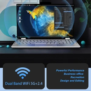 15.6 Inch Laptop Quad Core 3.4GHz CPU 16GB RAM 1920x1080 IPS Magnetic Camera - Picture 1 of 30