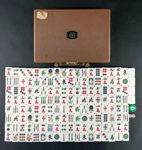 Vintage Mahjong Reisespiel Set Special 105 komplett 148 Spielsteine New Old Stock - Bild 1 von 12