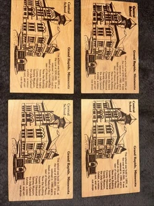 Lot of 4 -NOS Vintage Wooden Postcards Vandercraft Grand Rapids, MN - Picture 1 of 4