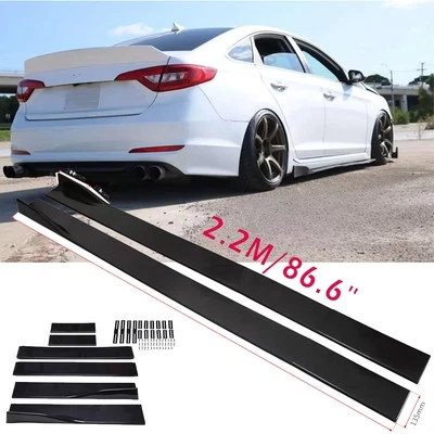 Fit 86.6''Side Skirt+Splitter Extension Rocker Panel For Hyundai Sonata - Image 1 of 4