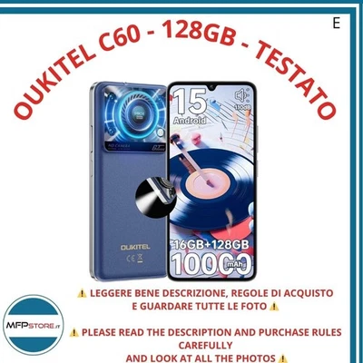 OUKITEL C60 Smartphone 128GB -  6,88" HD+ - Dual SIM - Telefono Blu TESTATO - Immagine 1 di 4