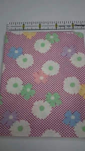 Exclusively Quliters Fabric Fat Quarter 30's Look Purple Dots with Flowers Cute! - Picture 1 of 9