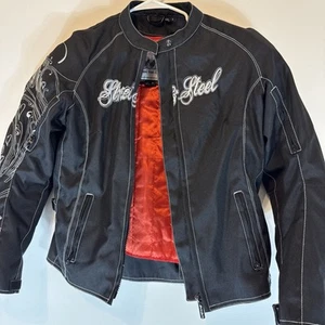 Street & Steel Women’s Large Padded Motorcycle Jacket Black - Picture 1 of 16