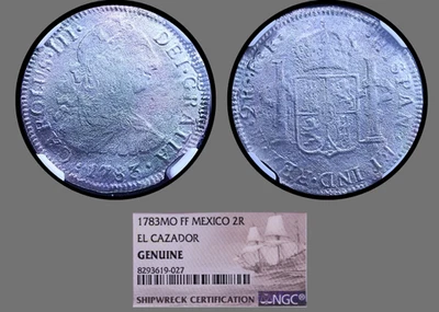 1783MO FF Mexico 2 Reales El Cazador Shipwreck NGC Graded AMAZING DETAILS #027 - Image 1 of 3
