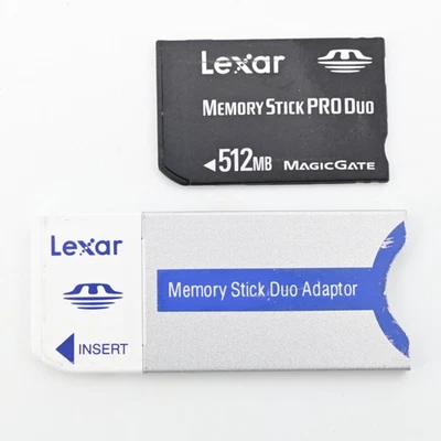 Lexar 512MB Memory Stick Pro Duo Card + Memory Stick Duo Adaptor (Adapter) - Image 1 of 4