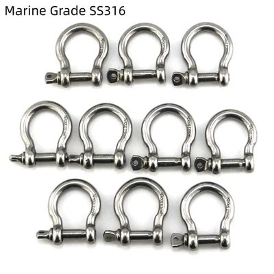 HEYOUS M5 D Ring Shackles Screw Pin Anchor Shackle for Outdoor Adventure Camping