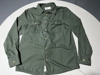 Abercrombie & Fitch Mens Large Green Button Shirt Utility Cotton Military Style - Image 1 of 4