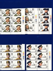 1982 SG1187-1191 151/2p-29p Maritime Heritage Set (5) TL Blocks (6) MNH lceq - Bild 1 von 2