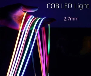 1-5m/16Ft COB LED Strip 2.7mm Width 480LED/m Flexible High Bright Tape Light DIY - Picture 1 of 19