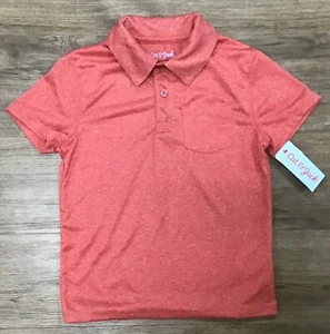 Boys' Short Sleeve Moisture Wicking 2-Button Polo T-Shirt Red Cat & Jack size XS - Picture 1 of 4