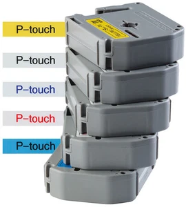 5 x Beschriftungsband Brother P-touch M-K221S MK 221 S 4m sw auf ws 9mm original - Bild 1 von 5