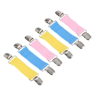 Mitten Clips Set, 6Pcs Elastic Strap Glove Clamp with Clips, Multicolored - Picture 1 of 6