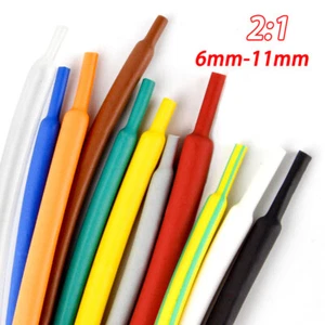 Heat Shrink Tube 6/7/8/9/10/11mm Tubing Cable Insulation & Wire Sleeve Ratio 2:1 - Picture 1 of 14