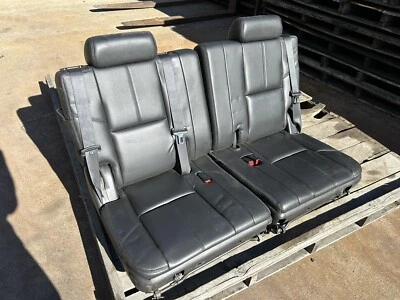 07-14 Chevy Tahoe Suburban GMC Yukon 3rd Row Seats Black Leather OEM - Image 1 of 4