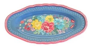 Pioneer Woman ~ FANCY FLOURISH ~ Stoneware ~ Oval ~ Small Serving Platter - Picture 1 of 7