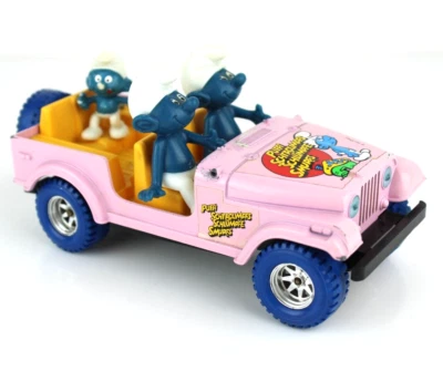 Modellino JEEP CJ-7 dei Puffi BURAGO Scala 1/24 Made in Italy Vintage Collezione - Immagine 1 di 4