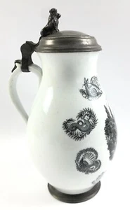 Bartmann Jug with Pewter Valve Lid White and Black - Picture 1 of 7
