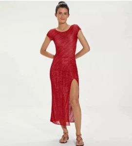 *NWT* VIX Paula Hermanny Cover Up Malika Suzi Slit Midi Dress, Sz Small, $248 - Picture 1 of 13