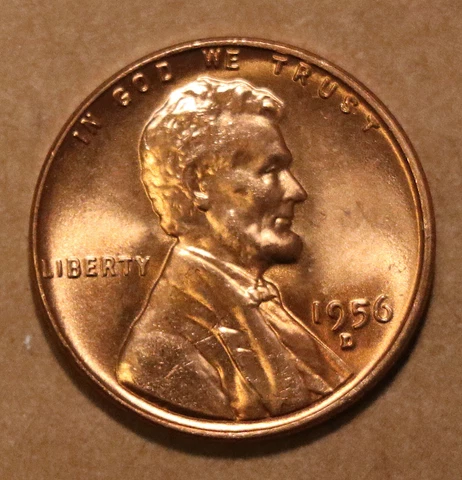 1956 D Lincoln Wheat cents BU Cover