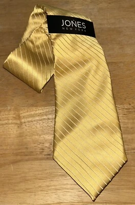 Jones Нью-Йорк галстук галстук 100% шелк галстук желтый/золото геометрический новый с Ярлыками мужчин женщин - Изображение 1 из 3