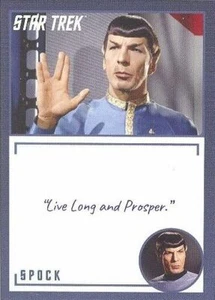 "Tarjeta promocional exclusiva de Spock NSU ""Live lo" de archivos e inscripciones de Star Trek TOS - Imagen 1 de 1
