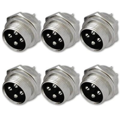 6,4 Pin Microphone Connector Mic Plug Radio Power Vintage for Ham CB - Image 1 of 4