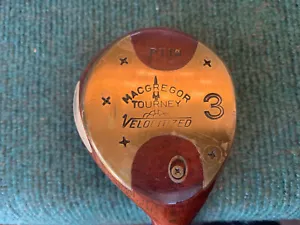 PERSIMMON 1950’s MacGregor Tourney Velocitized PT1W 3-Wood - RH, Stiff Steel - Picture 1 of 10