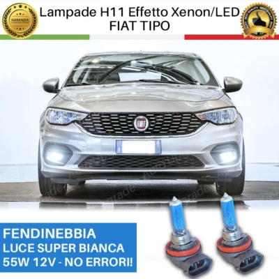 LAMPADE LAMPADINE BLUE H11 EFFETTO XENON PER FIAT NUOVA TIPO FENDINEBBIA BIANCO - Immagine 1 di 4
