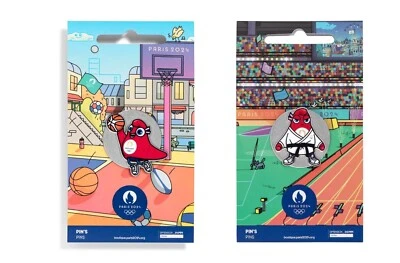 Pins Mascotte JUDO ou BASKET Jeux Olympiques de Paris 2024 JO OFFICIEL EPUISE