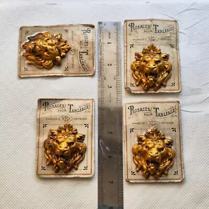 Antique Picture sockets or Picture hooks designed as lion head motifs – set of 4 - Picture 1 of 5