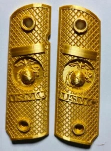 Colt 1911 Griffschalen Grips USMC 3D PLA Gold - Bild 1 von 1
