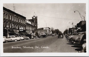 Canada Broadway Tillsonburg Ontario Vintage RPPC B169 - Picture 1 of 2