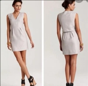 Diane von Furstenberg Etuikleid Damen 4 grau ärmellos V-Ausschnitt belüfteter Rücken - Bild 1 von 12