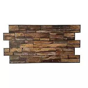Pannelli 3D Rivestimento a parete in PVC effetto PIETRA PIATTA 96x48cm Realistic - Foto 1 di 4