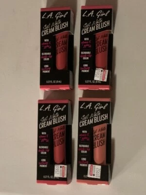 LA Girl Soft Matte Cream Blush Kiss Up GBL444, Grace442 & Rosebud441. Lot of 4. - Image 1 of 4