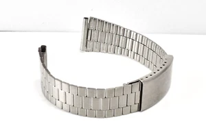 NOS Vintage Brushed Stainless Steel LCD LED Watch 18mm Band Bracelet - Picture 1 of 6