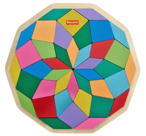 Fisher-Price Wooden Mandala Puzzle ~ Preschool, Toy - Picture 1 of 7