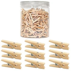 Mini Natural Wooden Clothespins 320pcs 1 Inch Photo Paper Peg Pin Craft Clips... - Picture 1 of 7