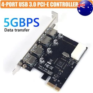 4 Ports USB PCIE Expansion Card PCI Express PCIe USB 3.0 High Speed Hub Adapter - Afbeelding 1 van 8