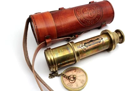 16 inches Antique Commando Telescope/Spyglass Replica in Leather Box - Image 1 of 4